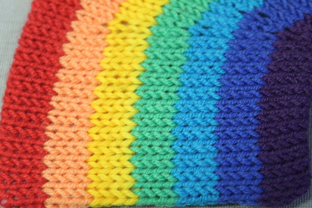 STOPM_2020_454b: close-up of the knitted rainbow. 
